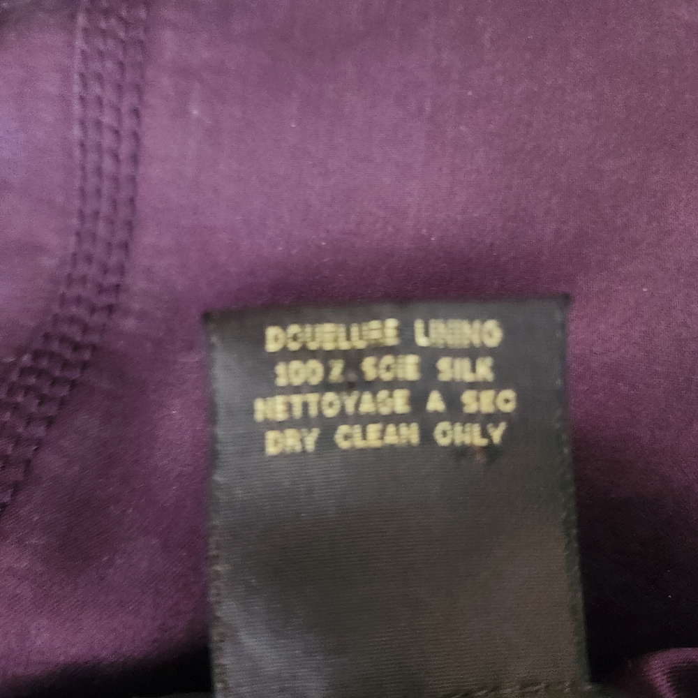 Louis Vuitton Vintage Elegant Purple Women's Silk, Lined Skirt - Picture 6 of 6
